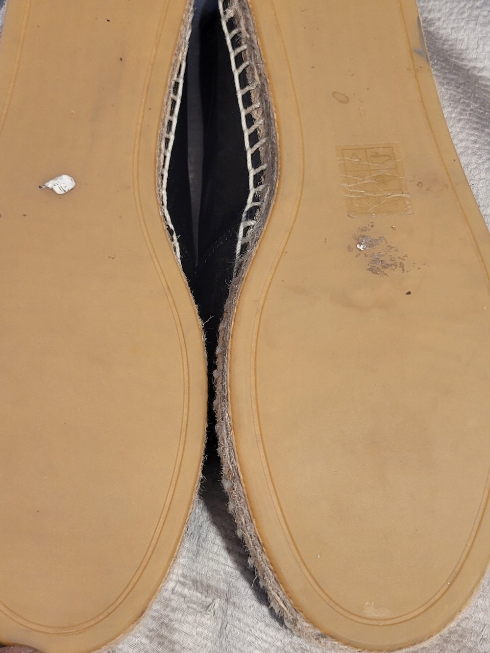 Tory Burch Black Leather Espadrille Flats with Gold Logo - Picture 8 of 13